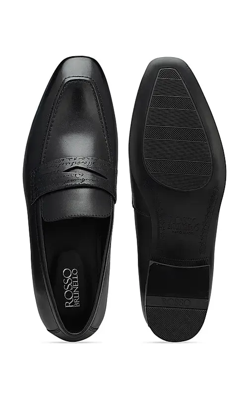 Black Signato Leather Loafers