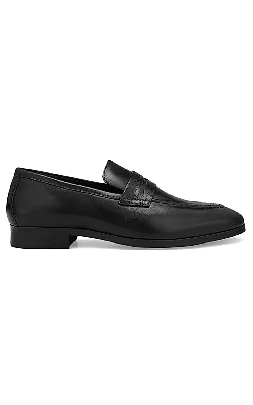 Black Signato Leather Loafers