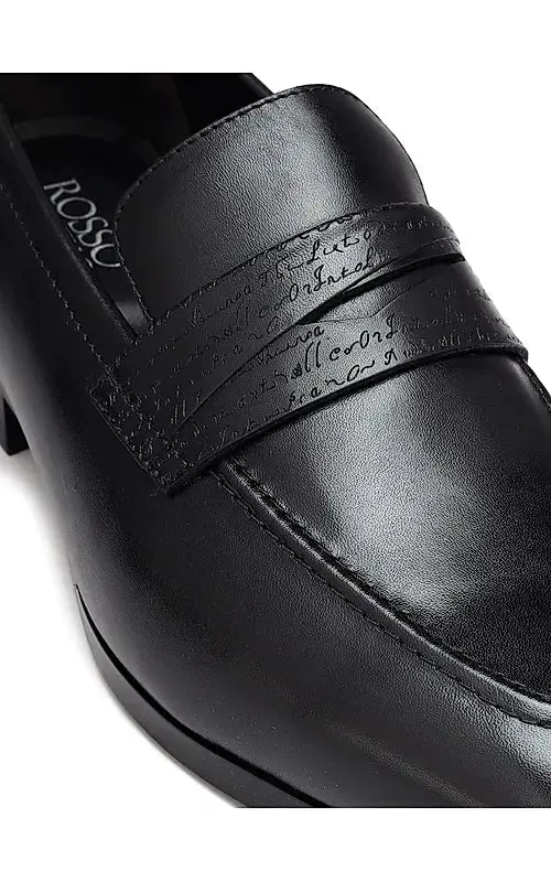 Black Signato Leather Loafers