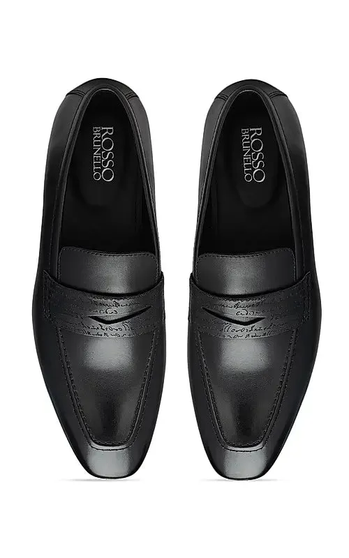 Black Signato Leather Loafers