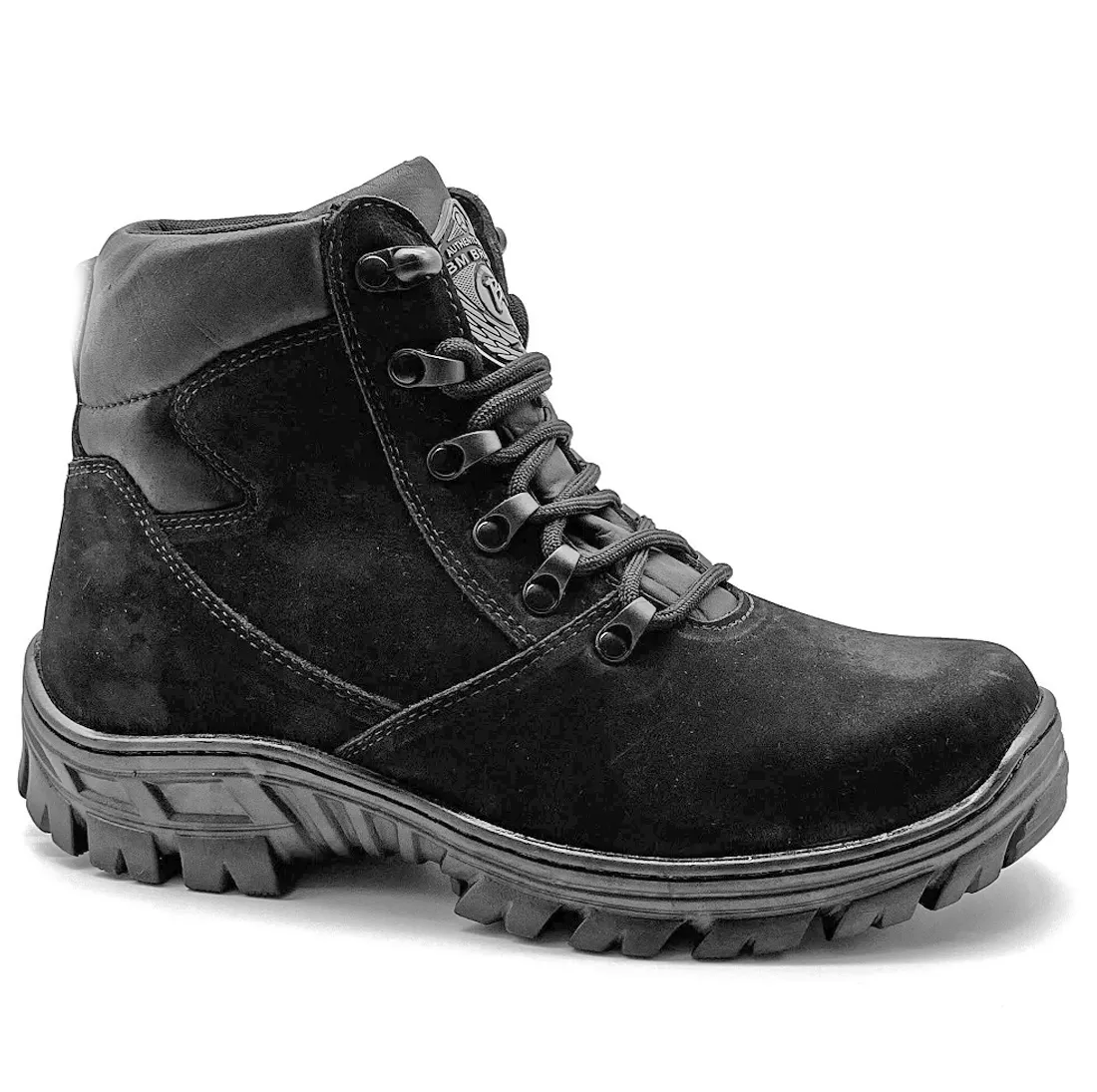 Combat Boots Black Leather Ankle Hiking Rock Nubuck