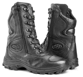 Combat Boots Tactical Black Leather with Zipper