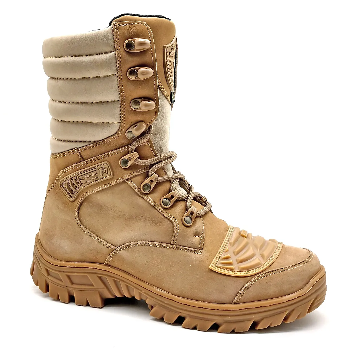 Combat Boots Tan Leather Tactical Army Zipper