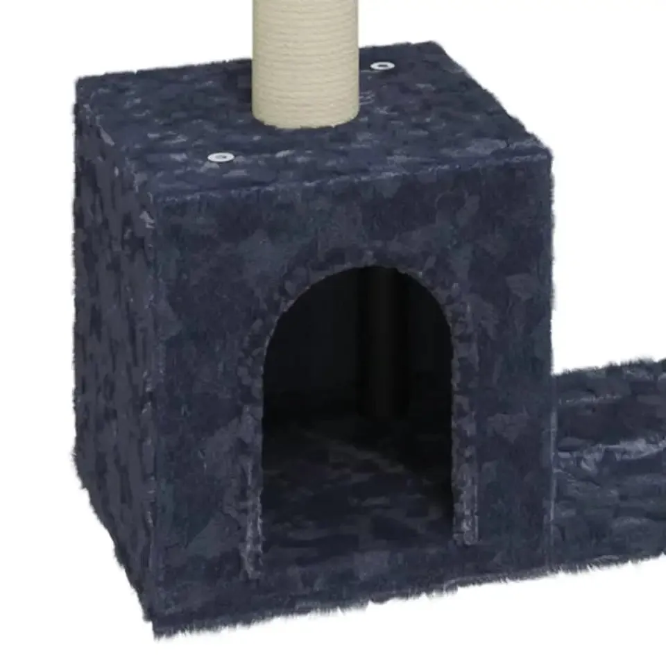 Compact Cat Tree with 2 Plush Condos, Perch & Scratching Posts