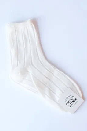 crew semi sheer line socks