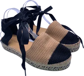 Free People Black/Tan Island Time Wrap Platform Espadrilles EU 41 UK 8