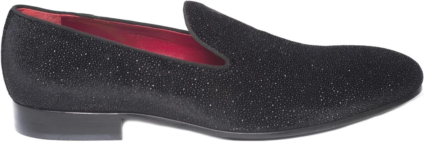 Giovanni Conti 3405-15 Italian Black Loafers w/Decorations