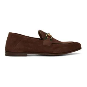 Gucci Brown Suede Horsebit Loafers