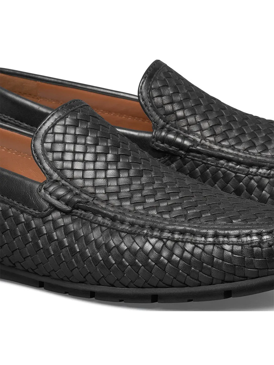 J & M Collection Baldwin Driver Woven Slip-On in Black Sheepskin