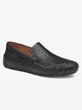 J & M Collection Baldwin Driver Woven Slip-On in Black Sheepskin