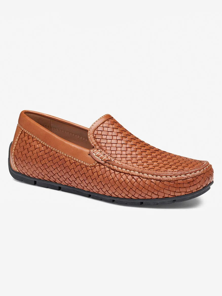J & M Collection Baldwin Driver Woven Slip-On in Tan Sheepskin