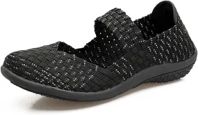 JOYVIP Womens Curly Type Ballet Flats Slip On Comfort Loafers Handmade Woven Shoes