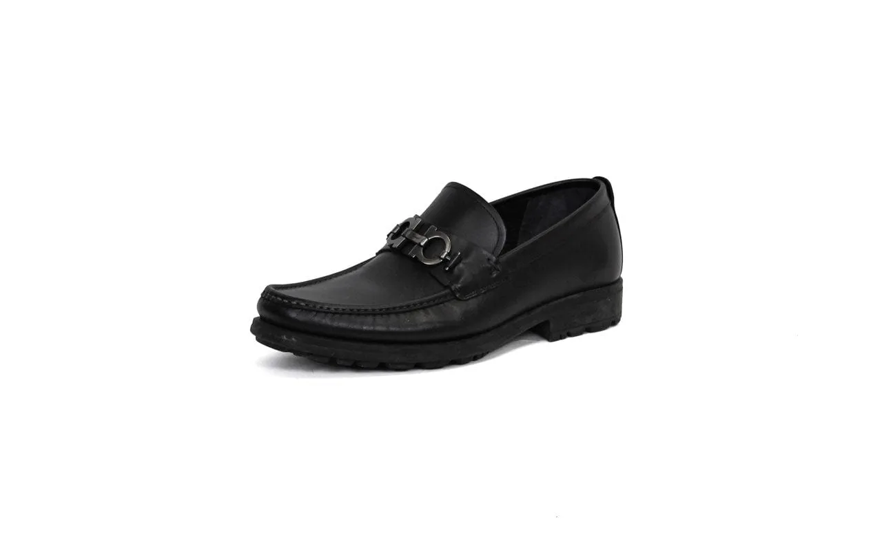 Leather Gancini-Bit Loafers