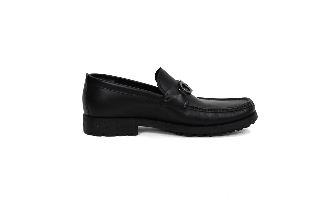 Leather Gancini-Bit Loafers