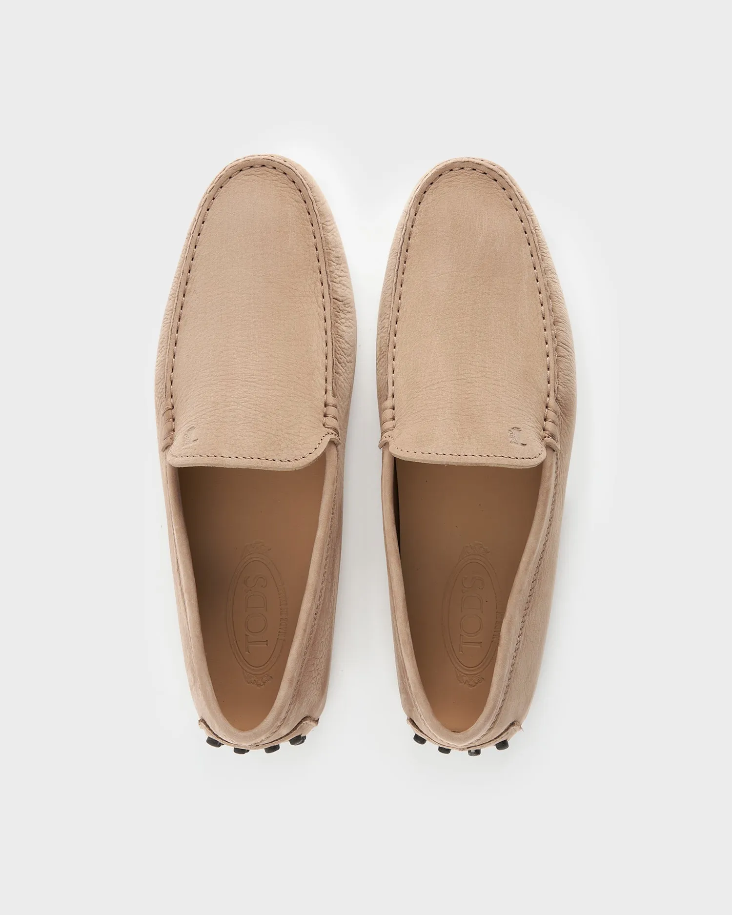 Light Beige Nubuck Gommino Driving Shoes