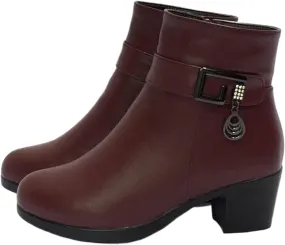 Loafers For Women Italian Genuine Leather Womens Boots with Wool Lining - Stylish Heels for Every Occasion