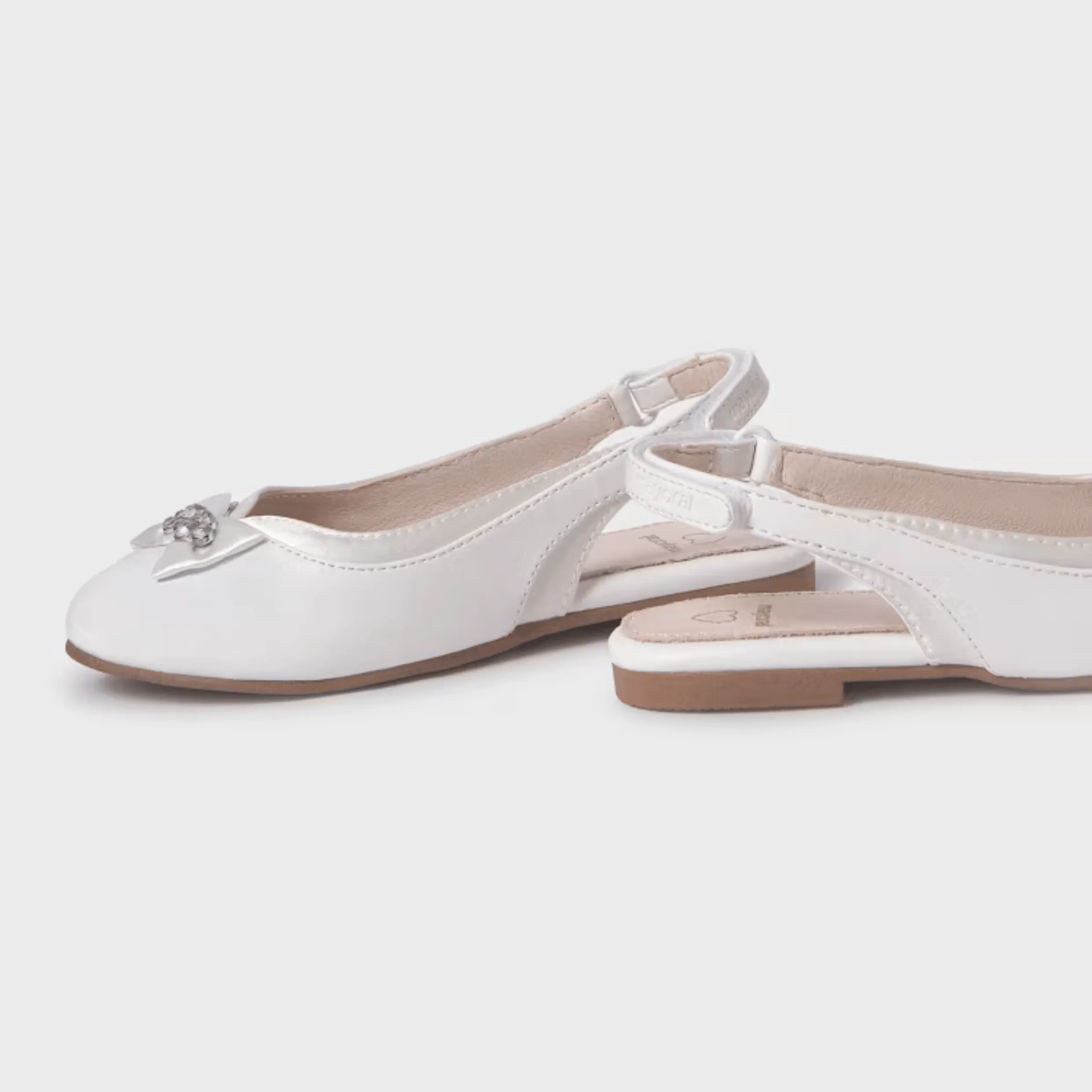 Mayoral Ballet Flats with Bow - Pearl white