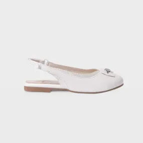 Mayoral Ballet Flats with Bow - Pearl white