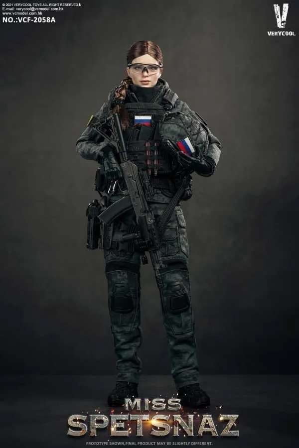 Mcb Camouflage - Russian Special Combat Women Soldier Black Vest