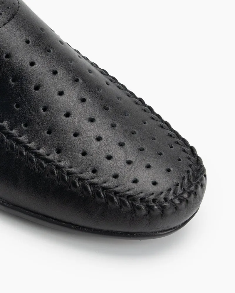 Men's Breathable Punching Premium Genuine Leather Loafers