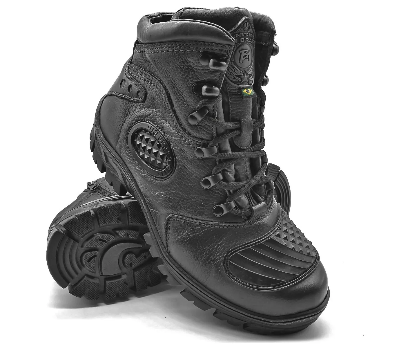 Motorcycle Boots Black Leather Tactical Hiking