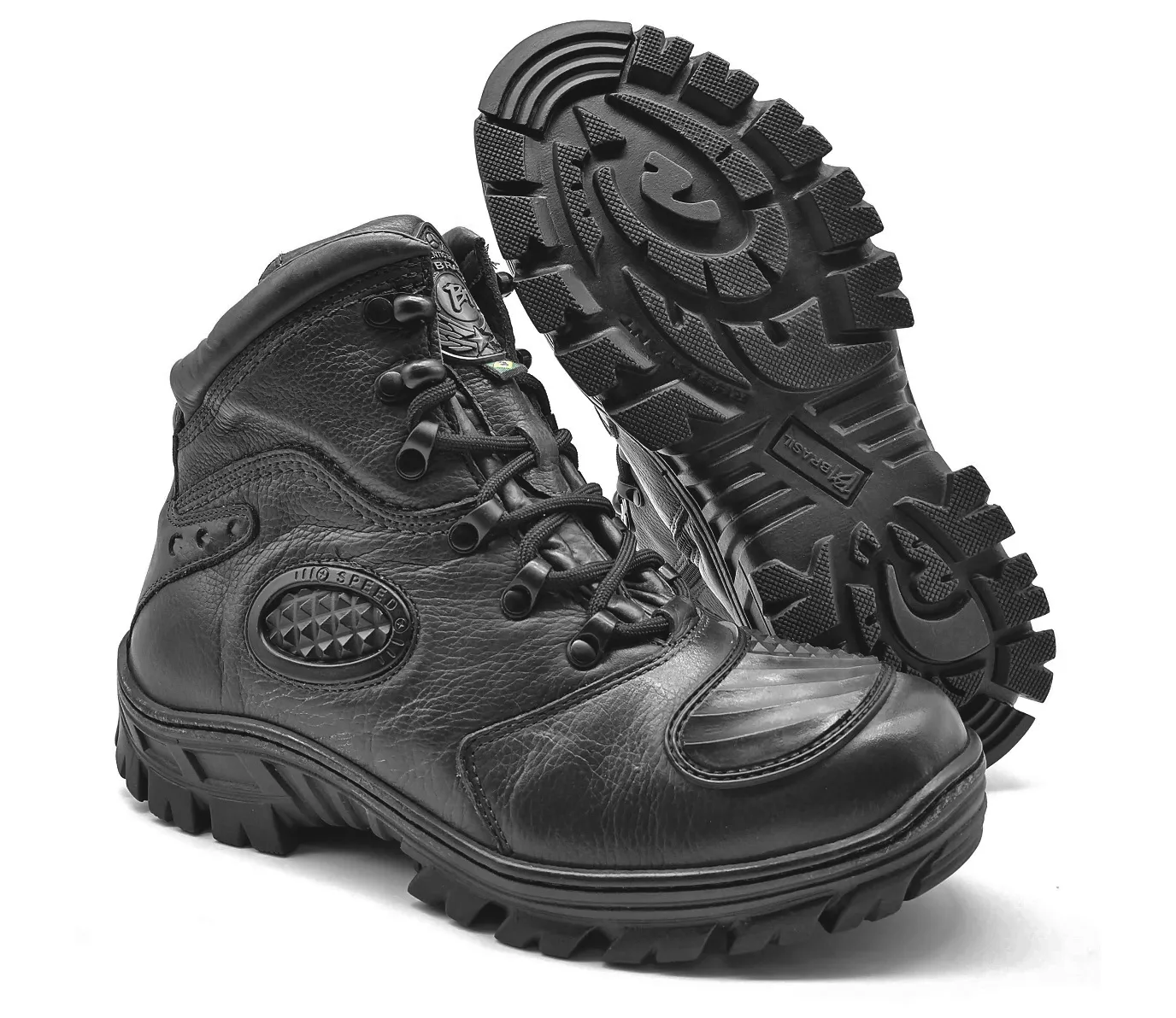 Motorcycle Boots Black Leather Tactical Hiking