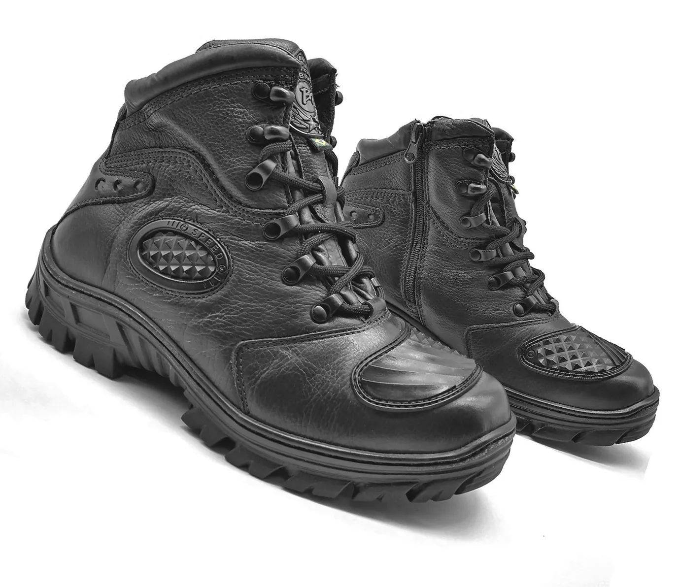 Motorcycle Boots Black Leather Tactical Hiking