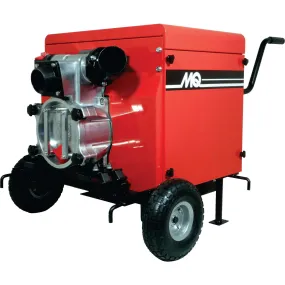 Multiquip QP3TS Silent Trash Pump: 396 GPM, Electric Start, Whisper-Quiet Operation, Dual 3-Inch Discharge Ports, Fully Enclosed Design with Wheel Kit