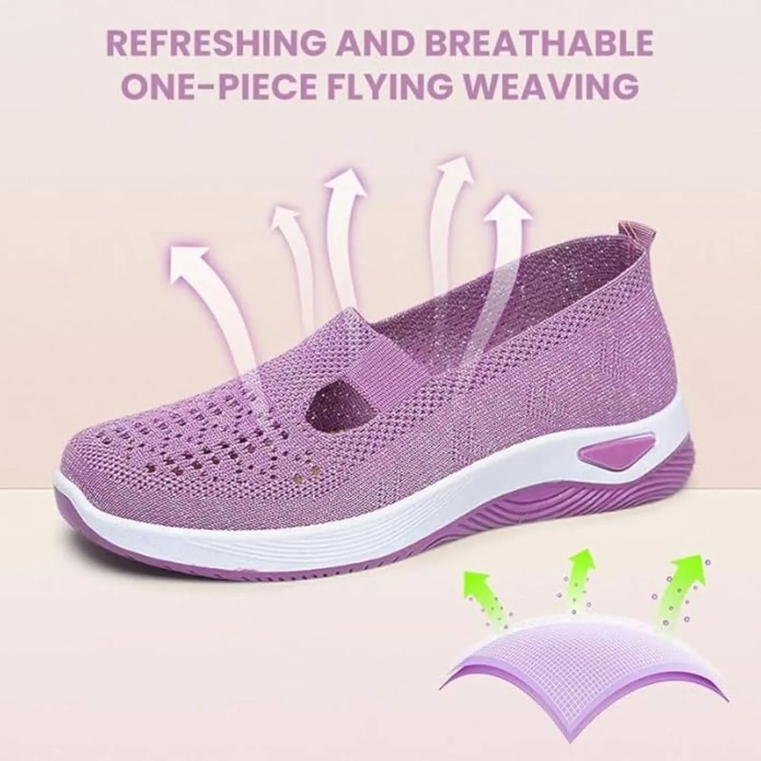 New Rayootd Orthopedic Shoes for Women, Women's Woven Orthopedic Breathable Soft Sole Shoes, for Foot Pain Relief