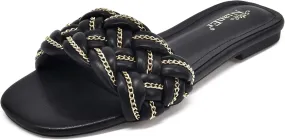 NianEr Womens Microfiber Leather Comfort Foam Bow Dress Thong Sandals Summer Fashion Flat Slip On Slides Flip Flops