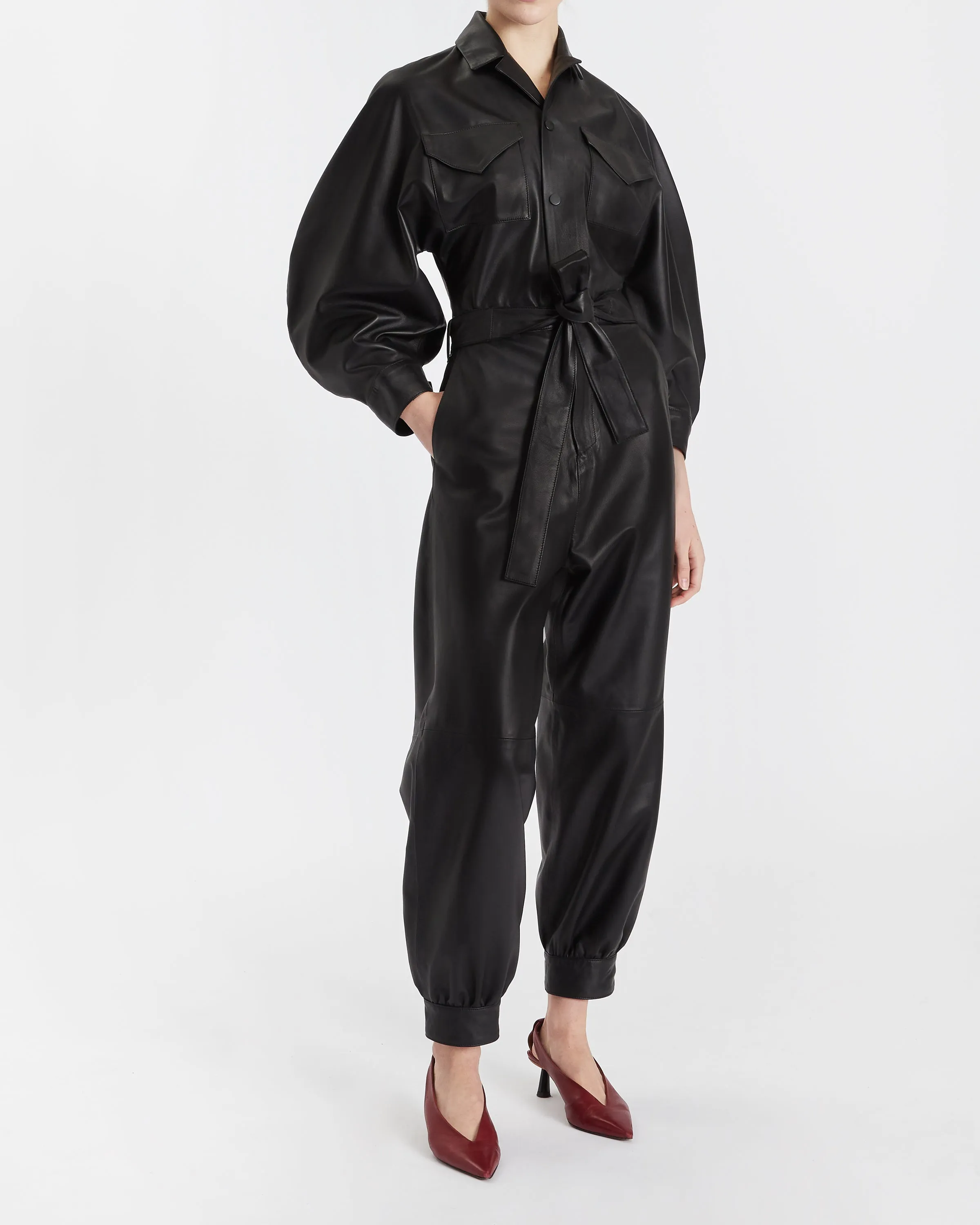 Ophelia CIRCLE SLEEVE JUMPSUIT - BLACK
