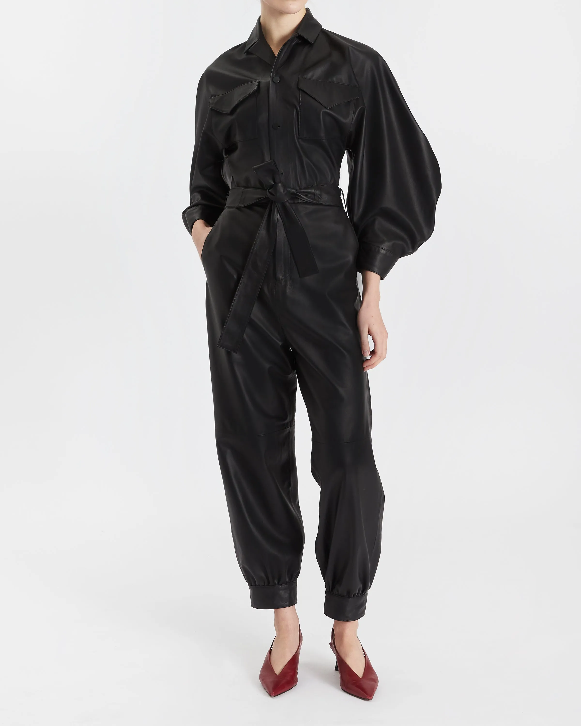 Ophelia CIRCLE SLEEVE JUMPSUIT - BLACK
