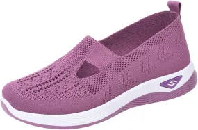 Orthopedic Shoes for Women Woven Slip on Go Walking Shoes Arch Support Breathable Casual Shoes Lightweight Foam Shoe