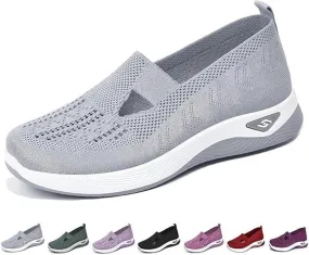 Orthopedic Shoes, Women's Comfortable Breathable Knitted Sneakers, Woven Cut-Out Orthopedic Soft Arch Support Walking Shoes