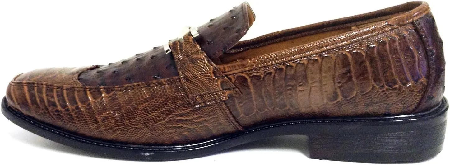 Pazzini Men's Dress Shoes Fashion Casual Loafers Slip on Italian Style Ostrich Lizard Snake Print