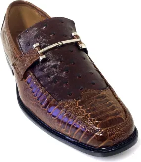 Pazzini Men's Dress Shoes Fashion Casual Loafers Slip on Italian Style Ostrich Lizard Snake Print