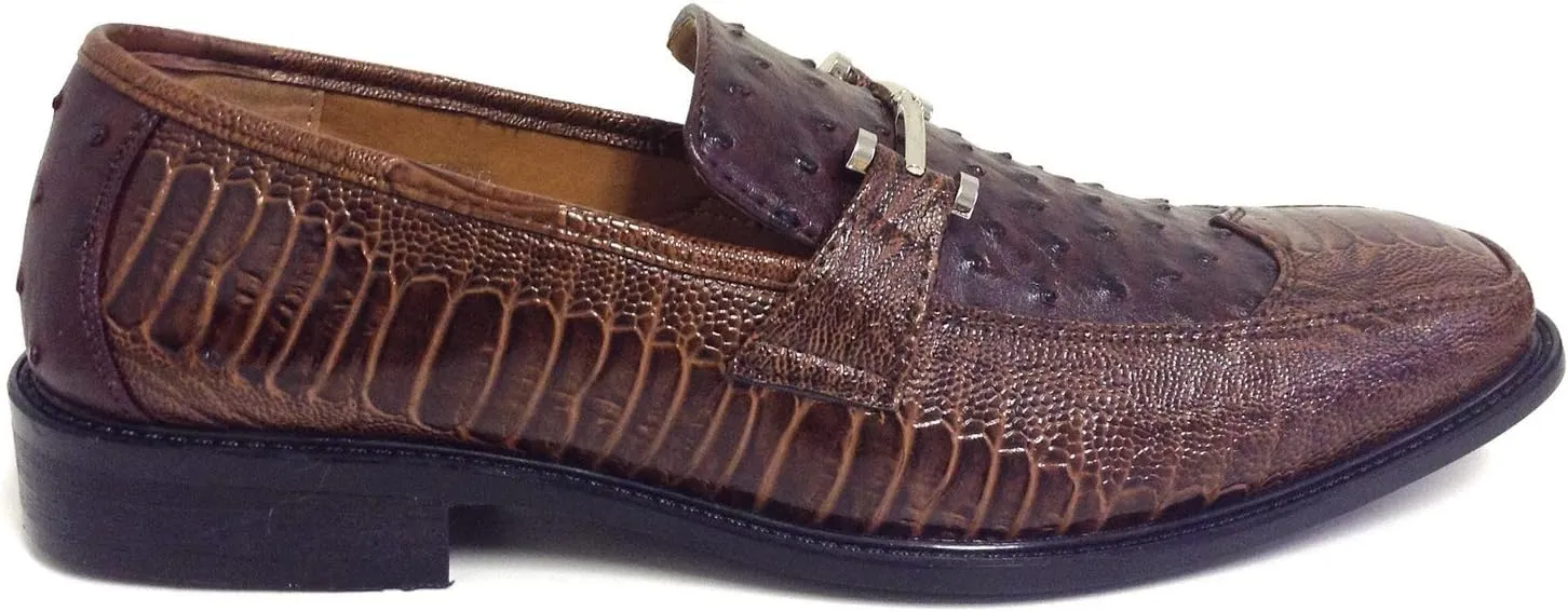 Pazzini Men's Dress Shoes Fashion Casual Loafers Slip on Italian Style Ostrich Lizard Snake Print