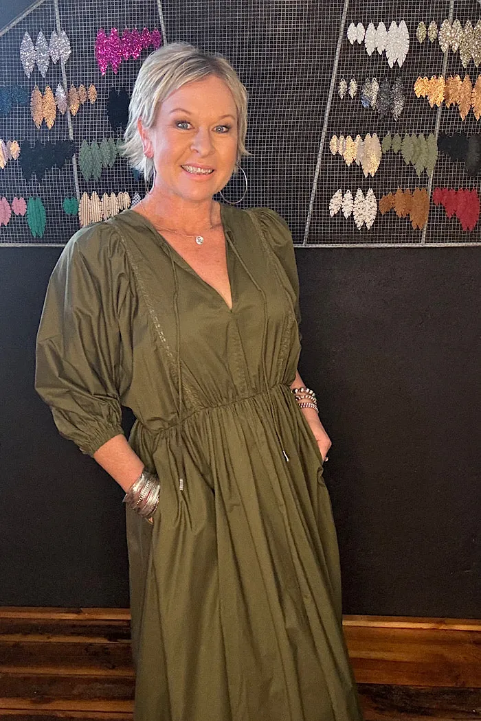 REMI MAXI DRESS - OLIVE