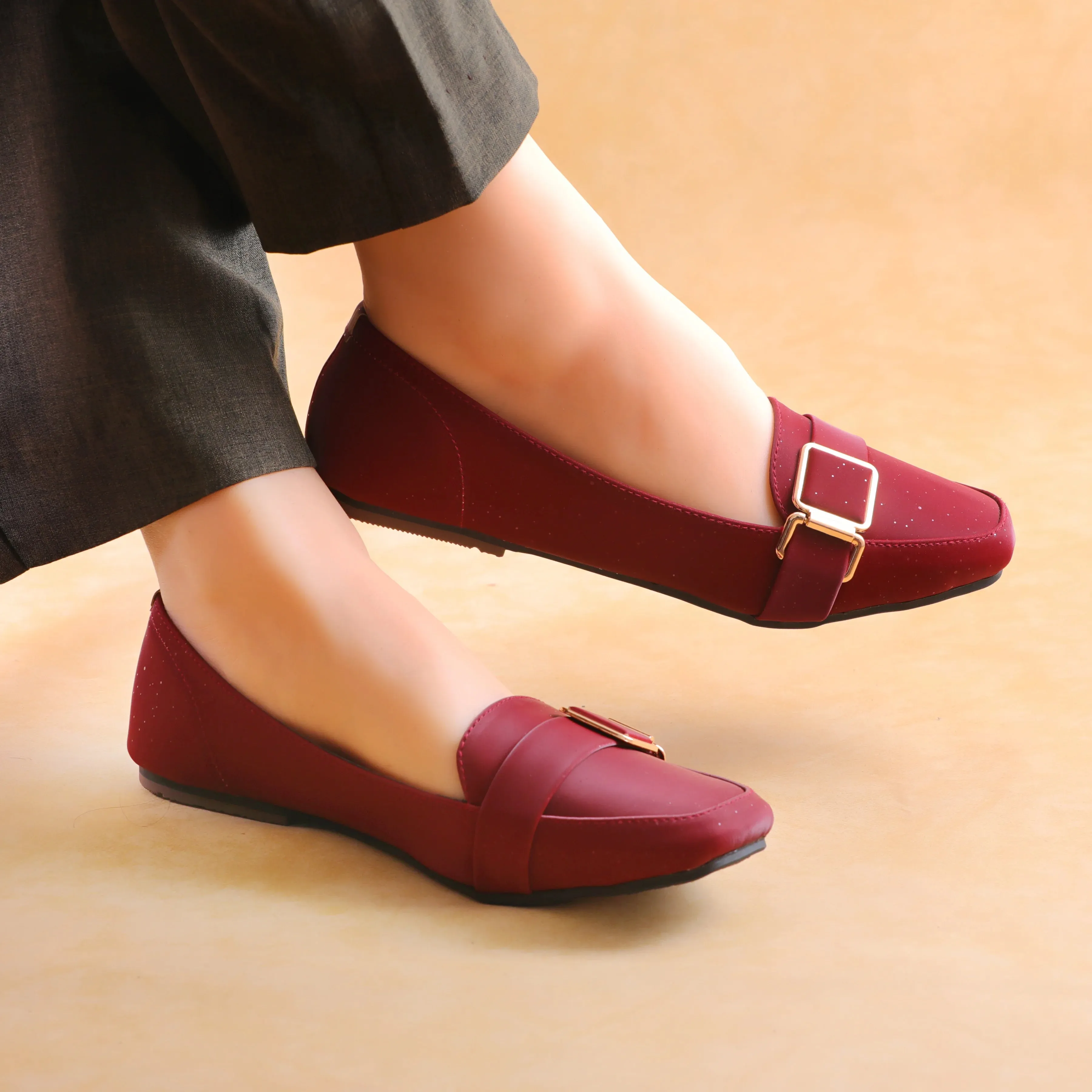 Rosy Maroon Women Flat Pumps