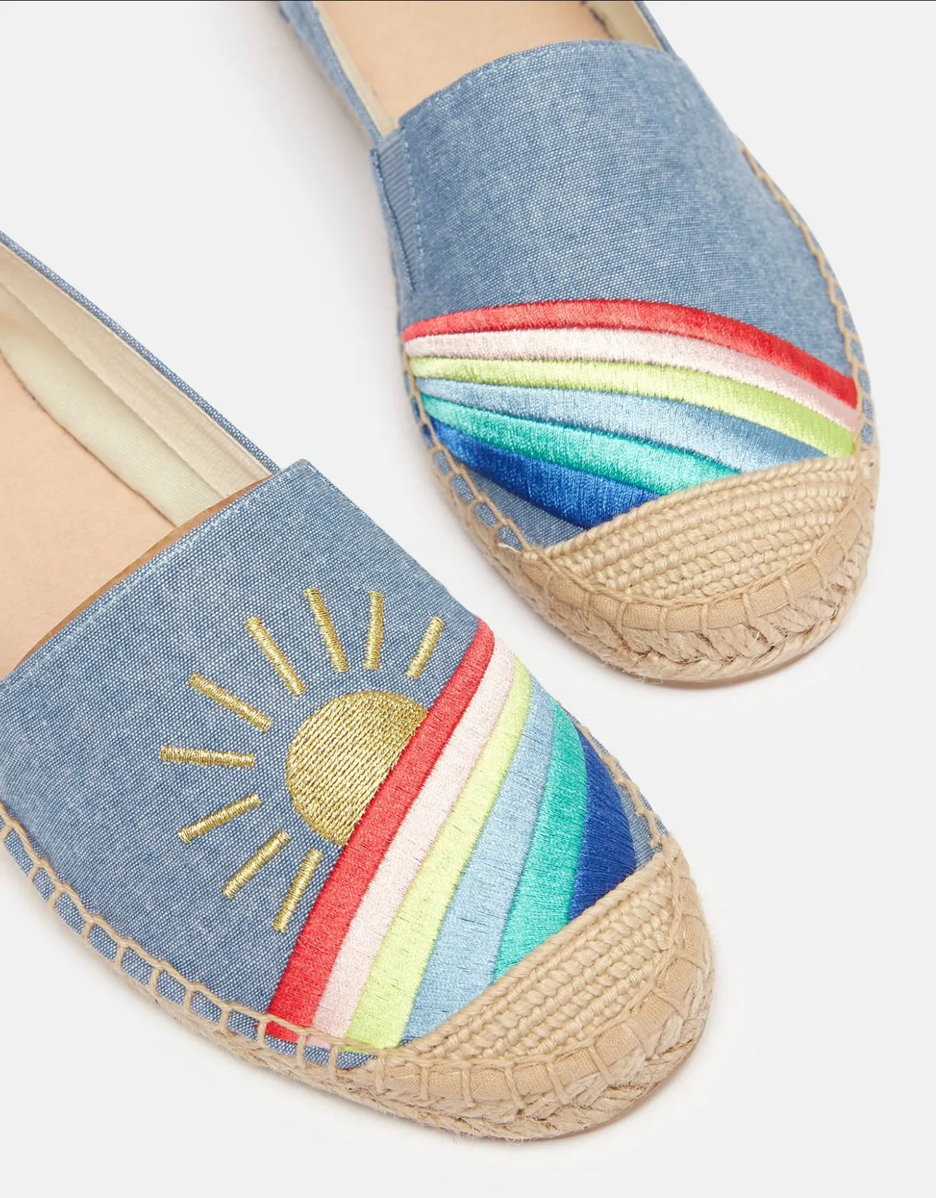 Shelbury Chambray Embroidered Espadrilles  - Ladies - Select Size
