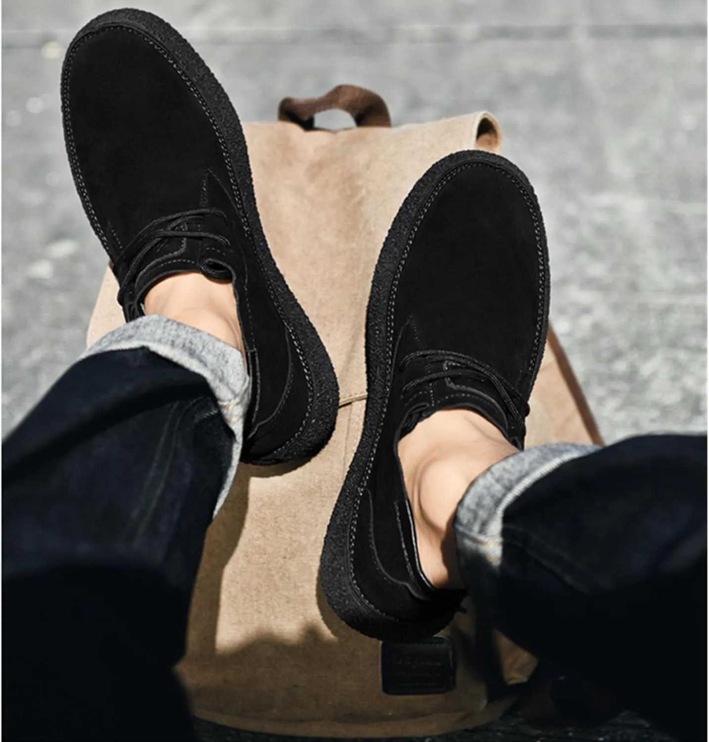 SywzX&xfybz Cow Suede Men's Casual Loafers Anti Slip Soft Soled Driving Shoes Men's Leather Shoes