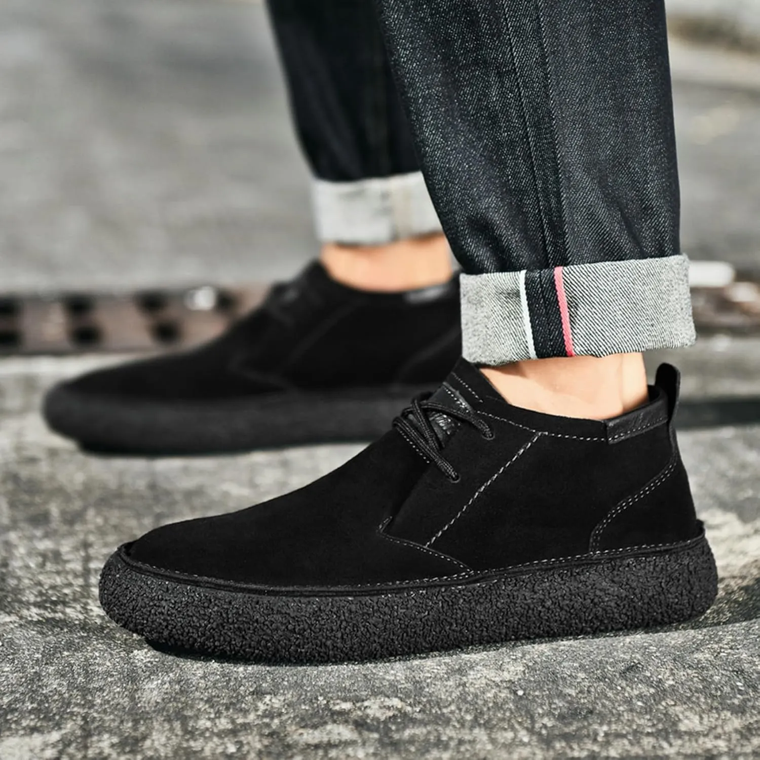 SywzX&xfybz Cow Suede Men's Casual Loafers Anti Slip Soft Soled Driving Shoes Men's Leather Shoes