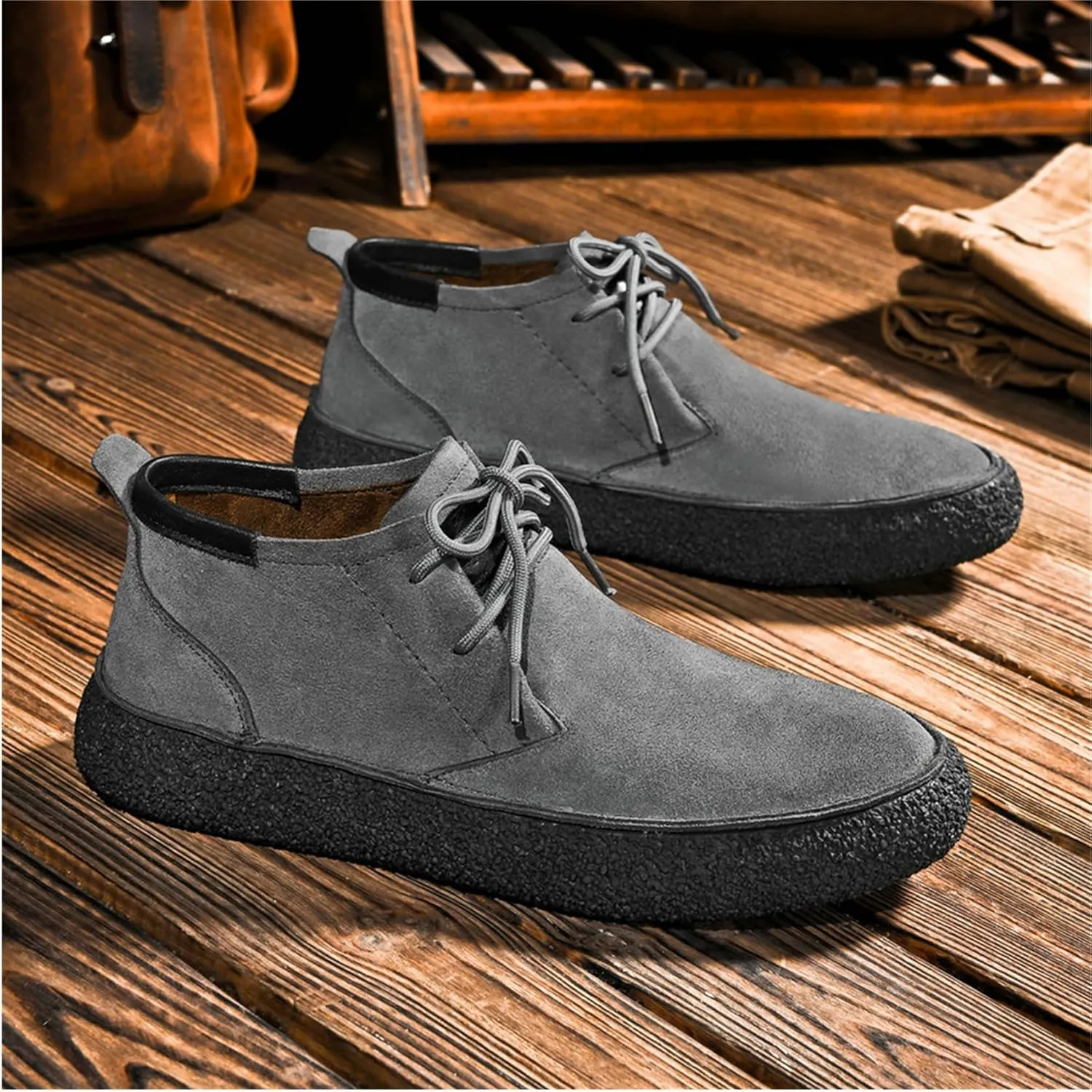 SywzX&xfybz Cow Suede Men's Casual Loafers Anti Slip Soft Soled Driving Shoes Men's Leather Shoes