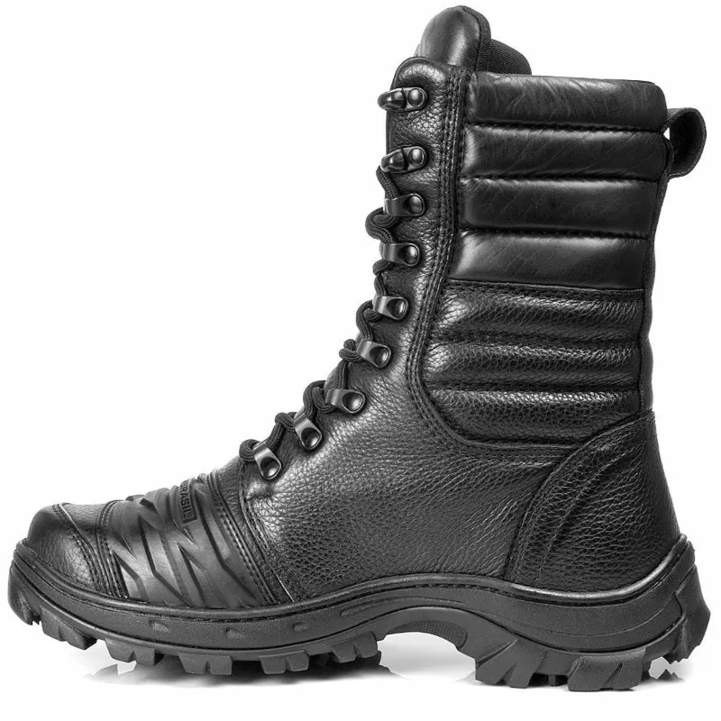 Tactical Boots Black Leather Motorcycle Lace Up Military Combat