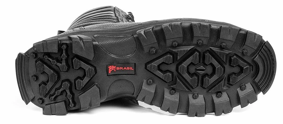 Tactical Boots Black Leather Motorcycle Lace Up Military Combat