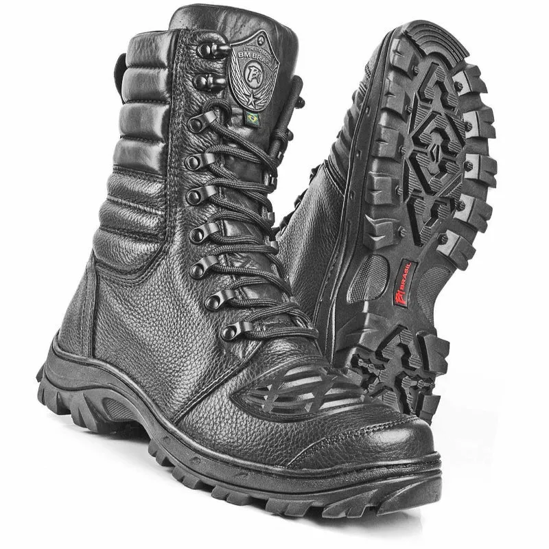 Tactical Boots Black Leather Motorcycle Lace Up Military Combat