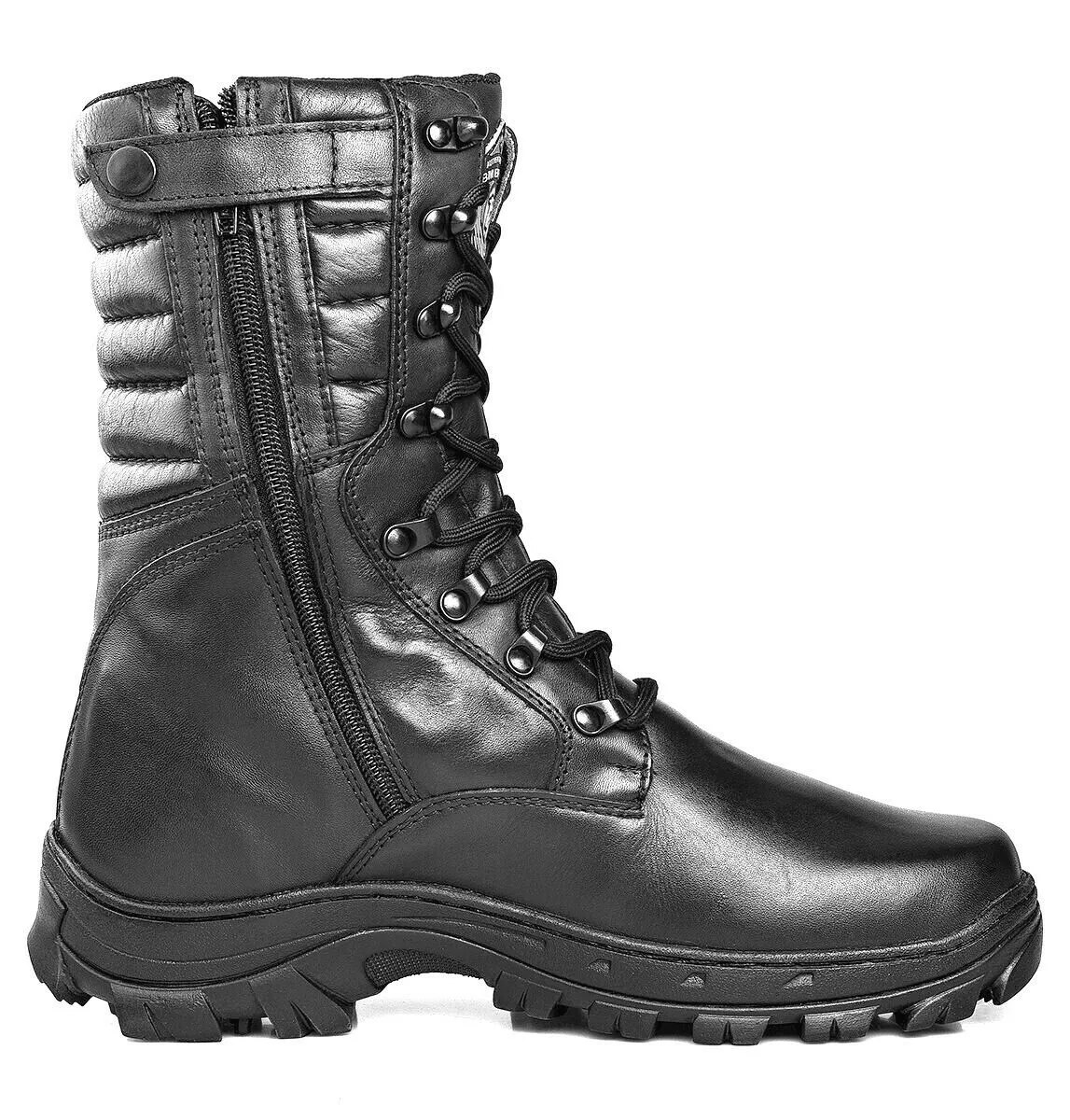 Tactical Boots Black Military Leather Outdoor Combat Zipper
