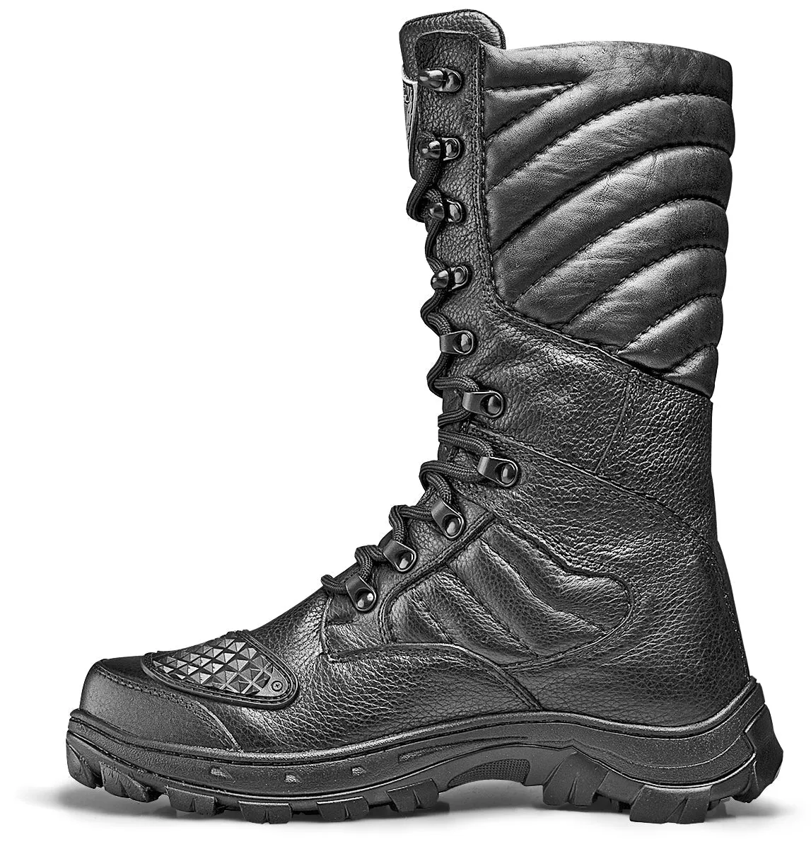 Tactical Boots Military Black Leather Motorcycle Lace Up Rider