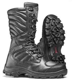 Tactical Boots Military Black Leather Motorcycle Lace Up Rider