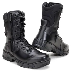 Tactical Boots Sniper Black Leather Lace Zipper